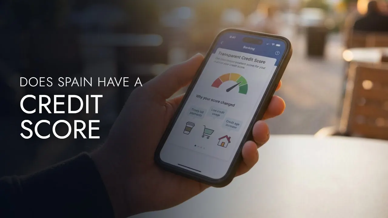 Phone showing a credit score app, with the title Does Spain have a credit score